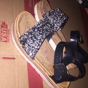 Black white and silver sandals!